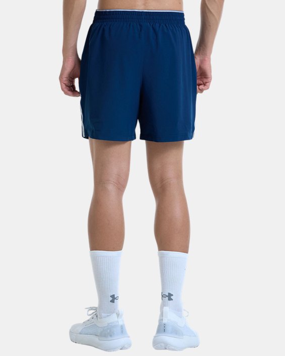 Men's UA Qualifier 5" Wordmark Shorts in Blue image number 1